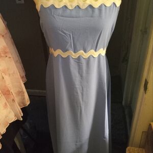 New,with tag maxi spaghetti strap cornflower blue empire waist dress size medium